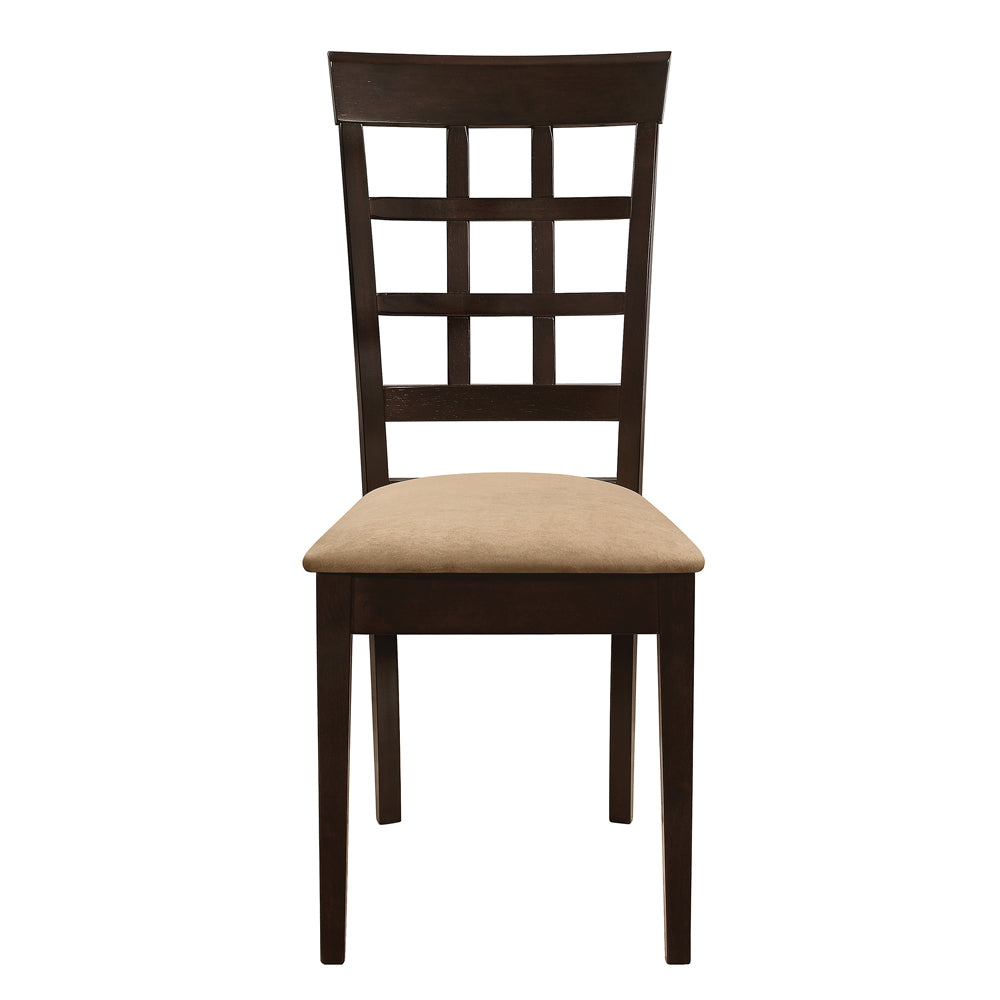 Gabriel Lattice Back Side Chairs Cappuccino and Tan