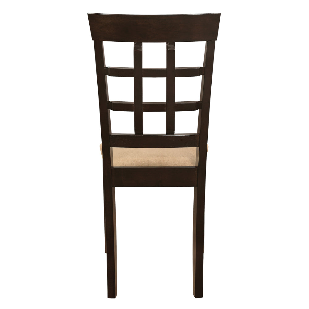 Gabriel Lattice Back Side Chairs Cappuccino and Tan