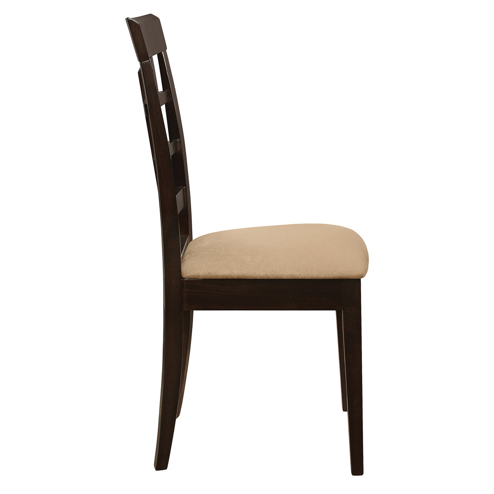 Gabriel Lattice Back Side Chairs Cappuccino and Tan