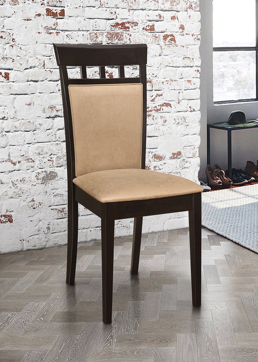 Gabriel Upholstered Side Chairs Cappuccino and Tan