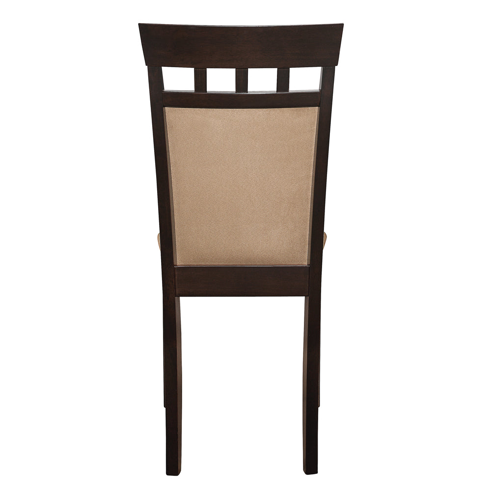 Gabriel Upholstered Side Chairs Cappuccino and Tan