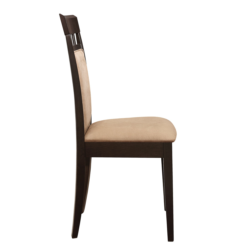 Gabriel Upholstered Side Chairs Cappuccino and Tan