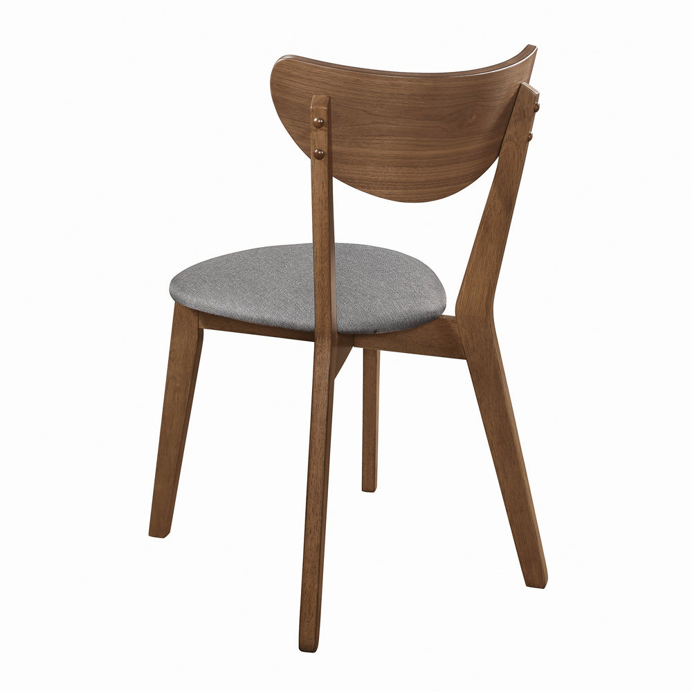 Alfredo Upholstered Dining Chairs Grey and Natural Walnut