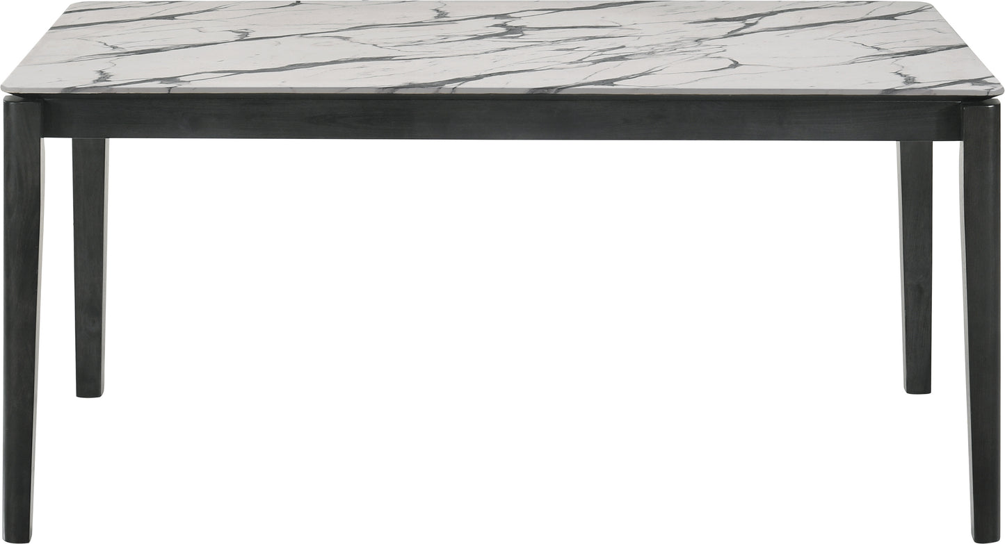 Stevie Rectangular Faux Marble Top Dining Table