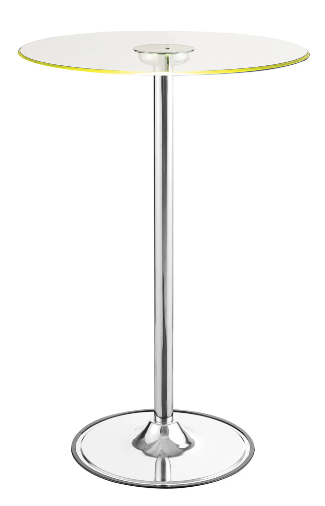 Thea LED Bar Table Chrome and Clear