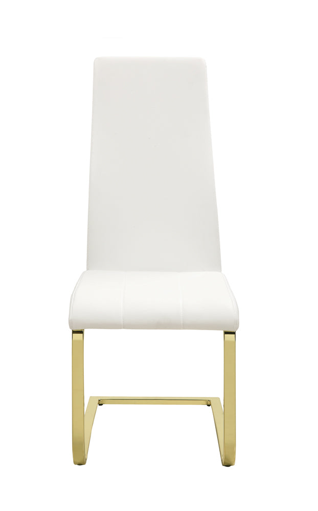 Blair Side Chairs White and Rustic Brass