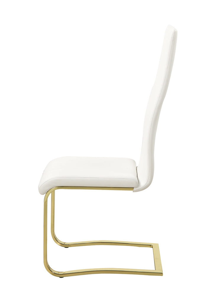 Blair Side Chairs White and Rustic Brass