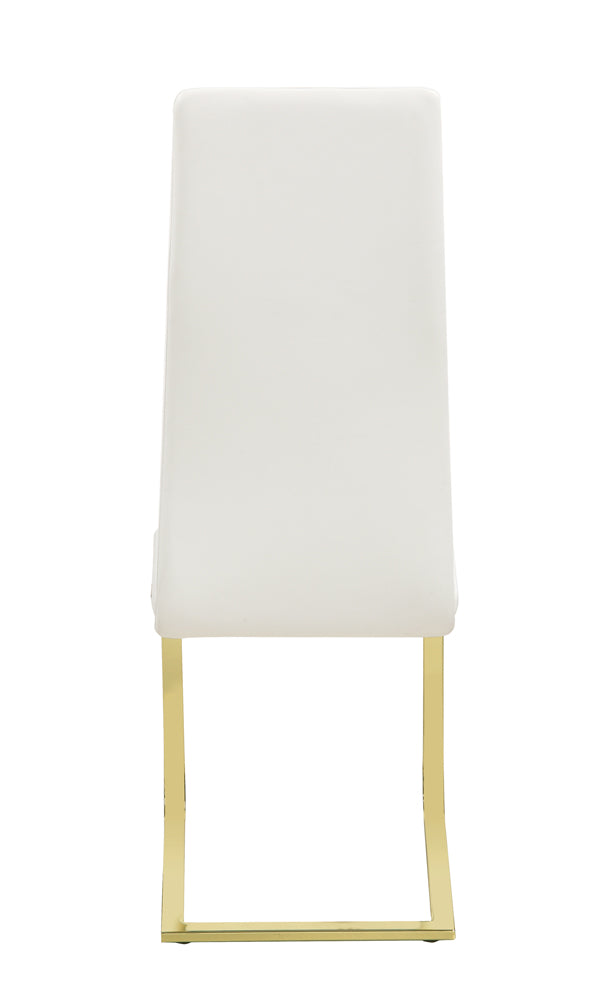Blair Side Chairs White and Rustic Brass