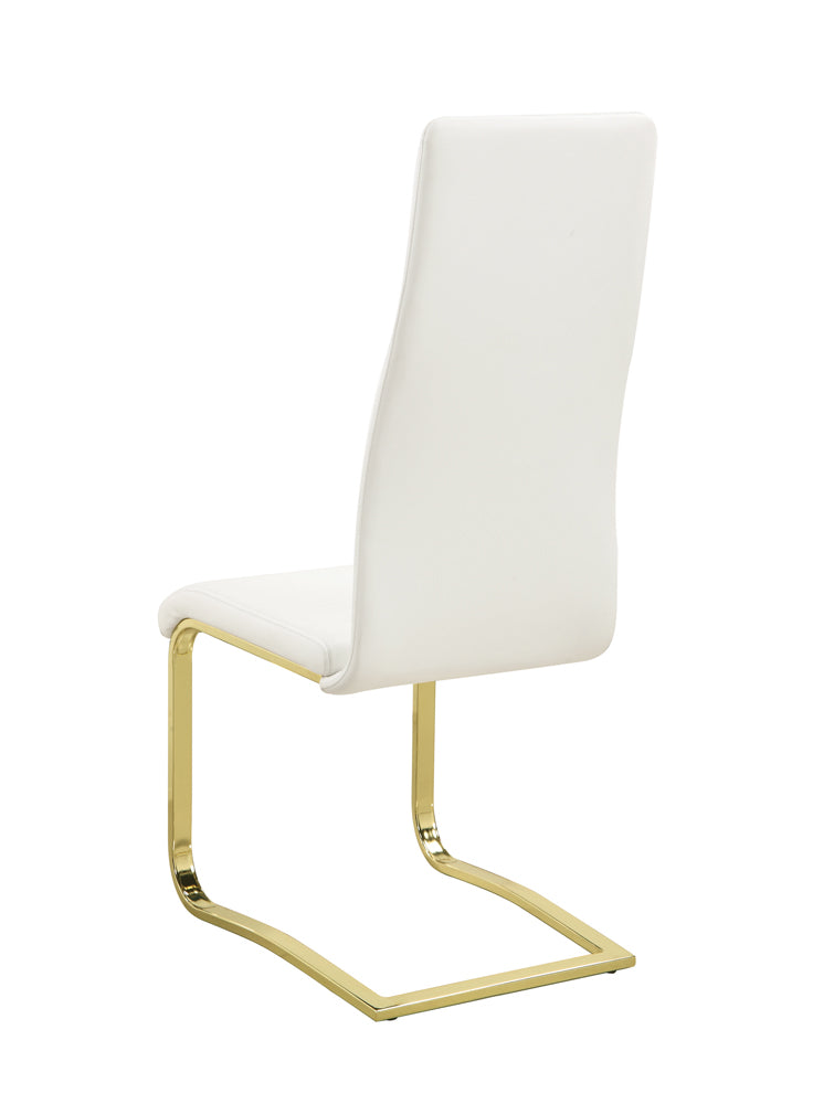 Blair Side Chairs White and Rustic Brass
