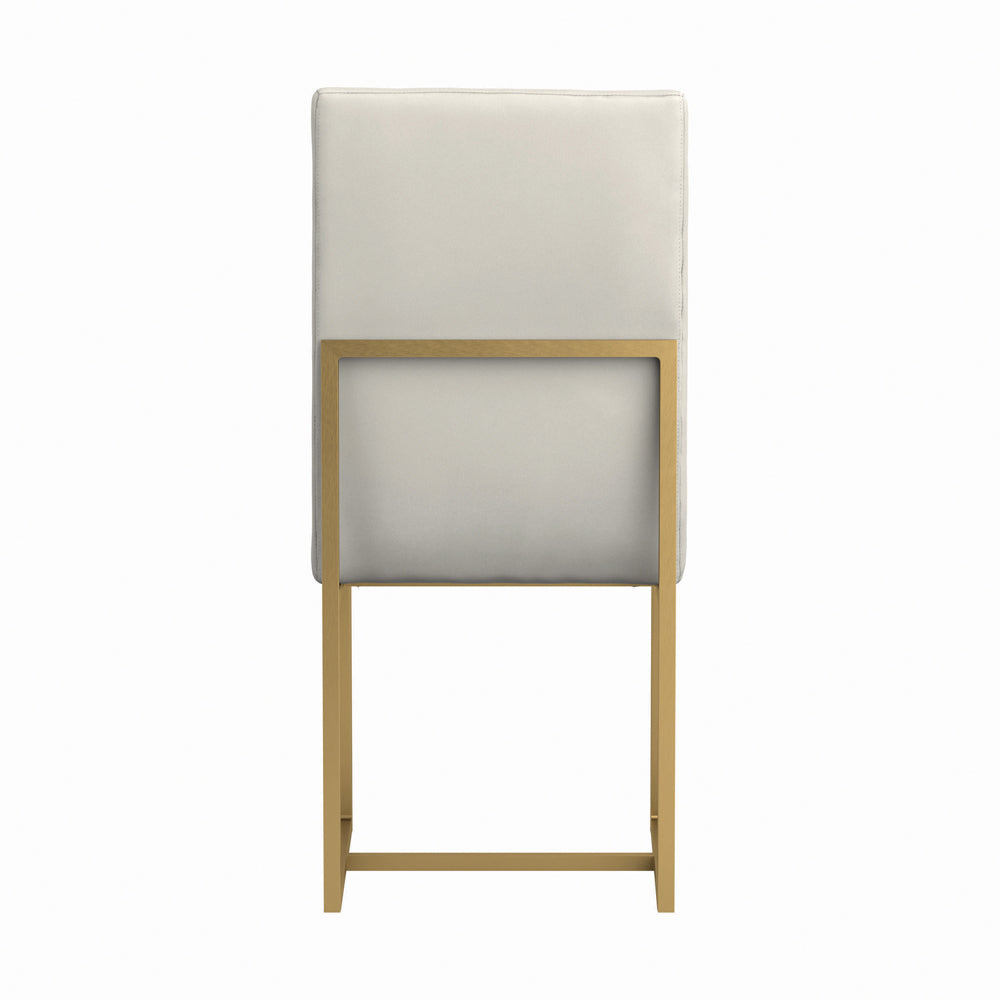 Conway Upholstered Dining Chairs Grey and Aged Gold