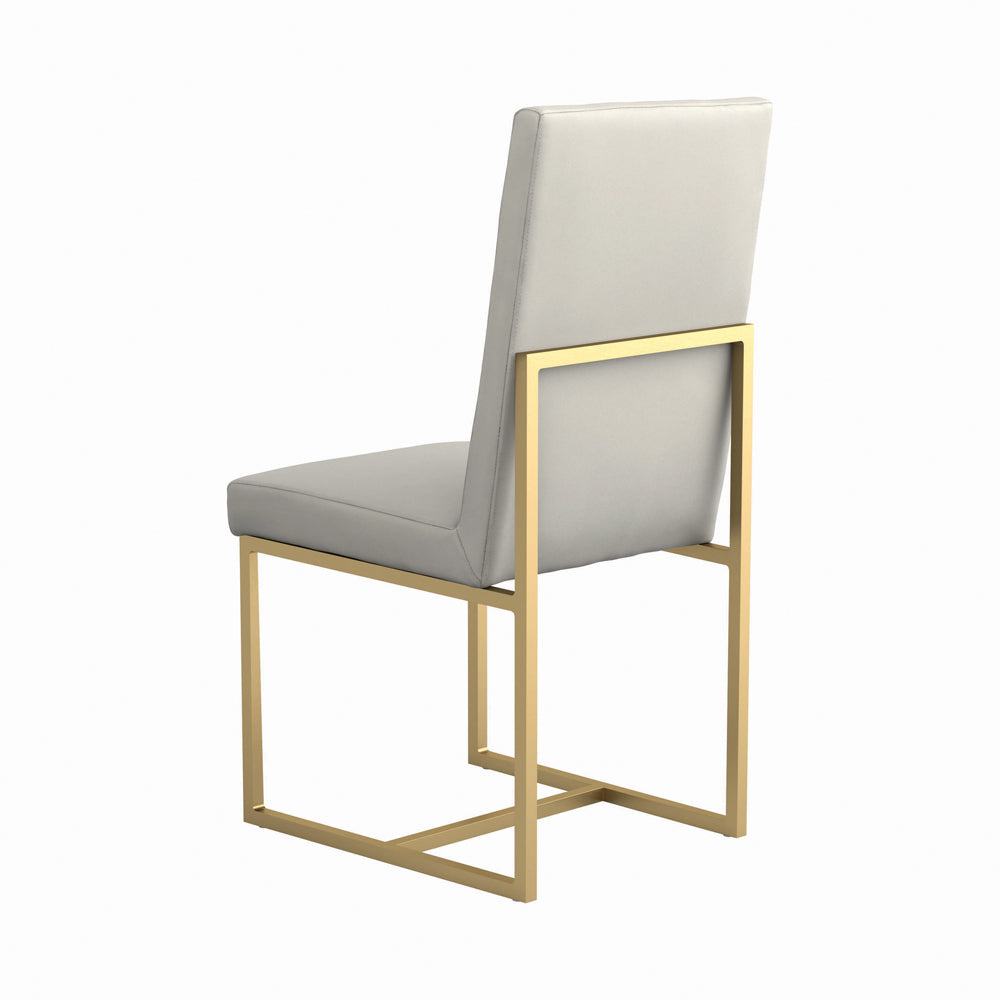 Conway Upholstered Dining Chairs Grey and Aged Gold