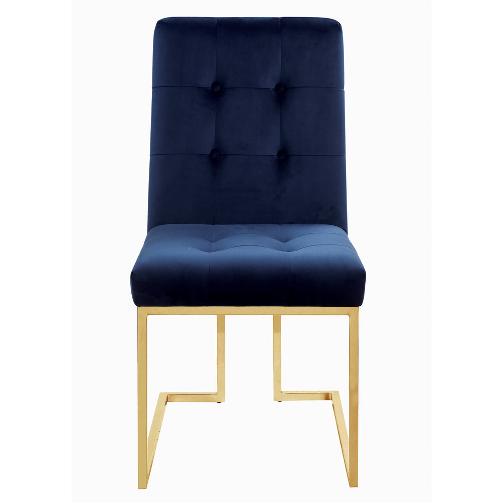 Cisco Tufted Back Side Chairs Ink Blue