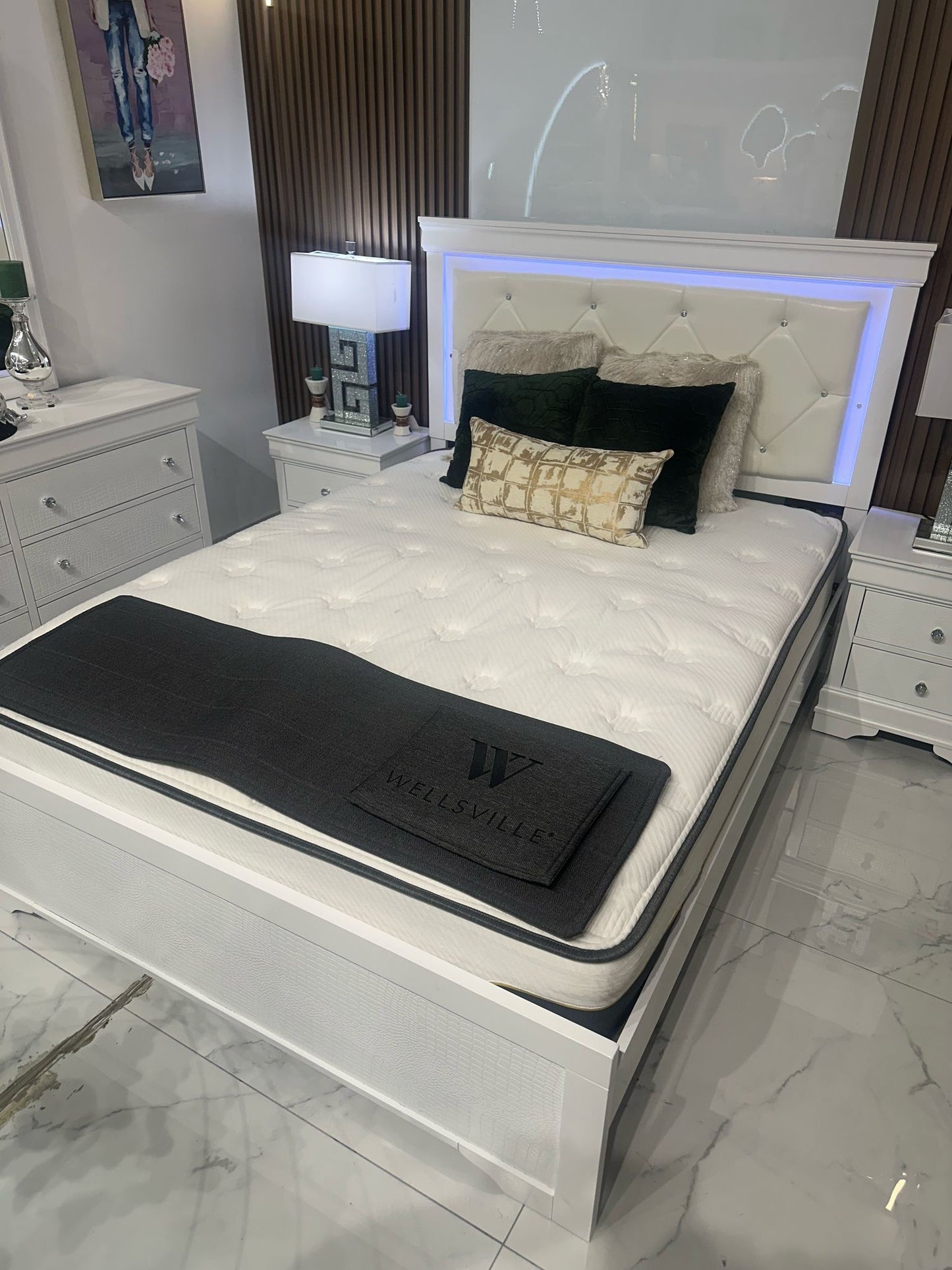 Blaze White Bed