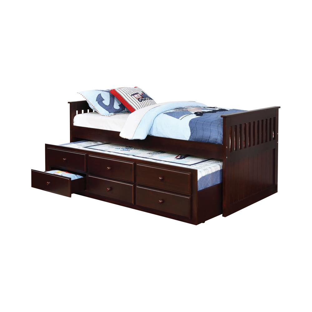 TWIN CAPTAIN'S BED W/ TRUNDLE 300106