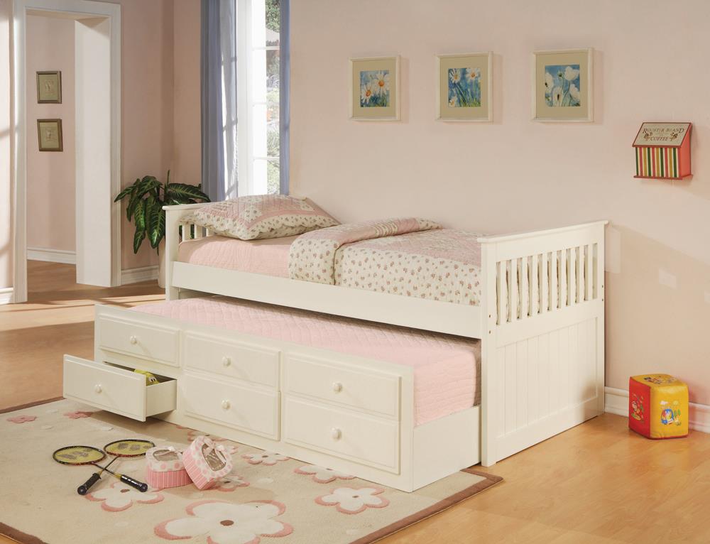 TWIN CAPTAIN'S BED W/ TRUNDLE 300107