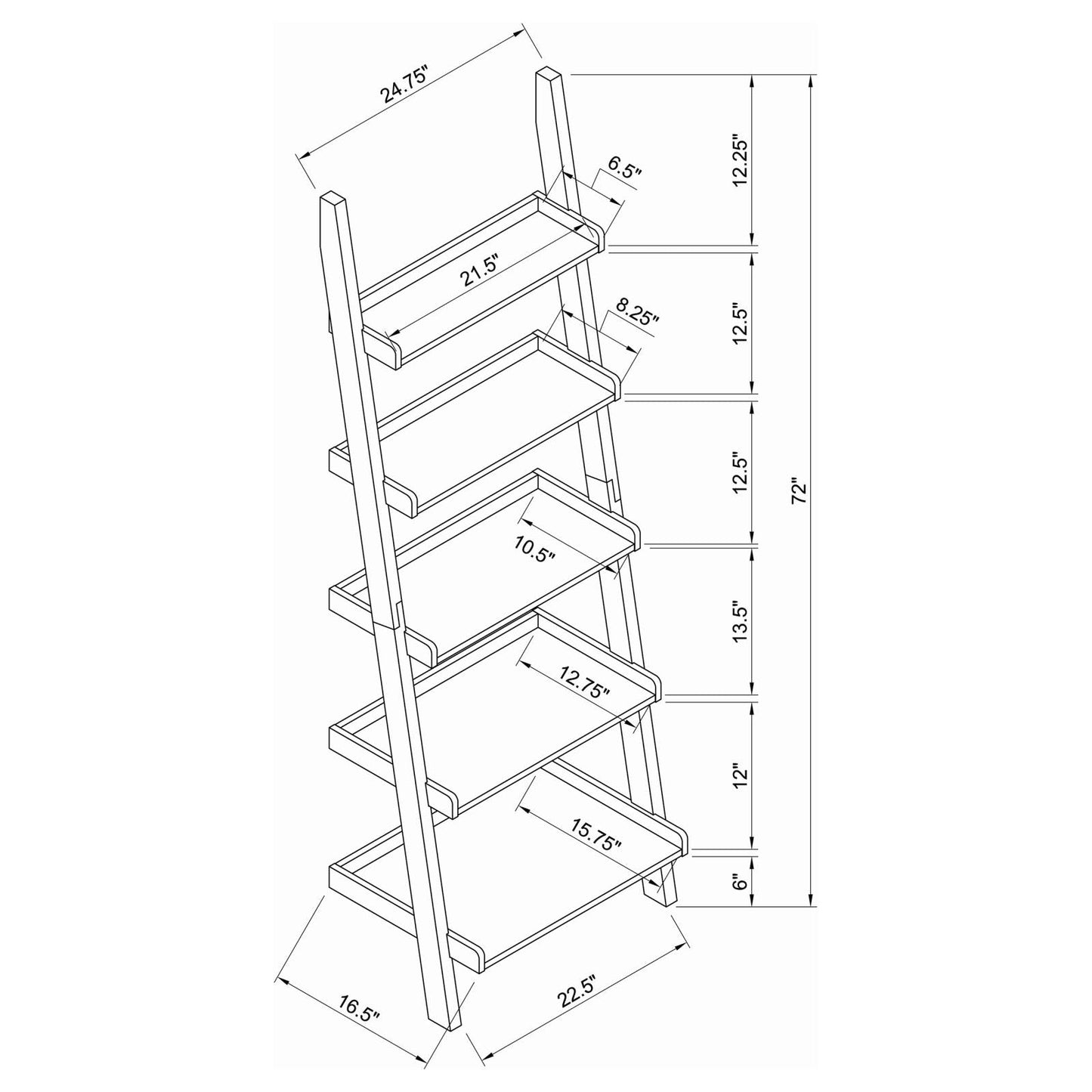 3 PC LADDER BOOKCASE SET 800319-S3