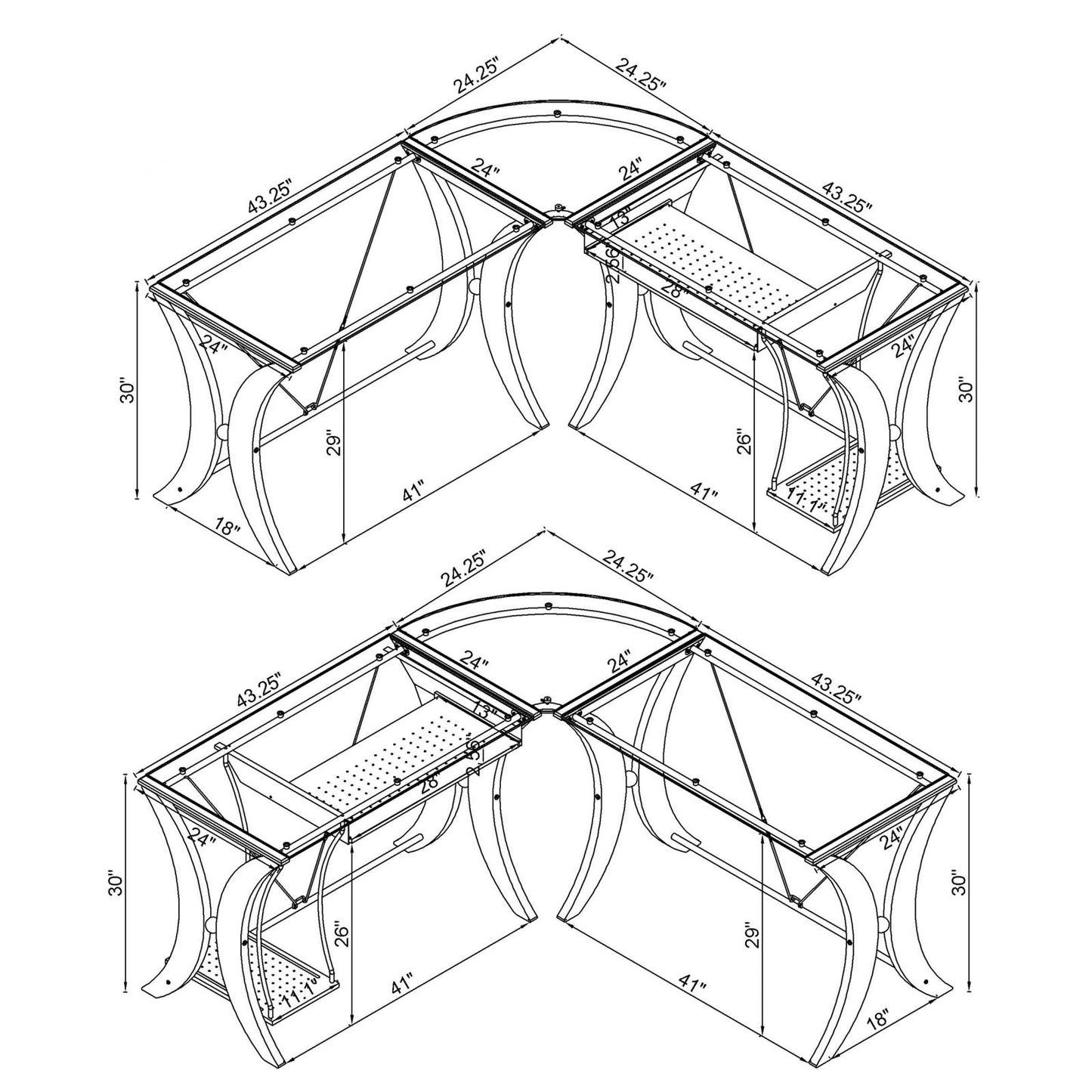 3 PC COMPUTER DESK SET 800446