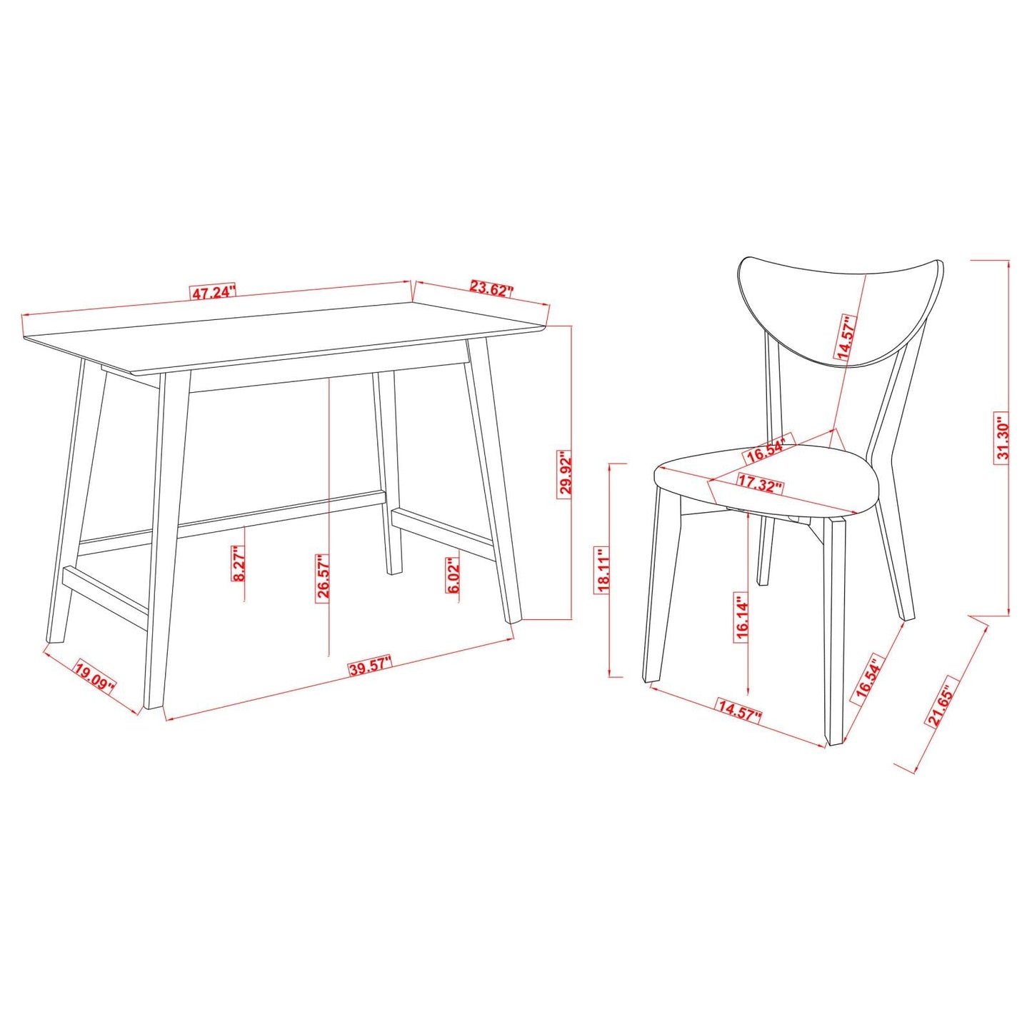 KARRI 2PC WRITING DESK SET 801095