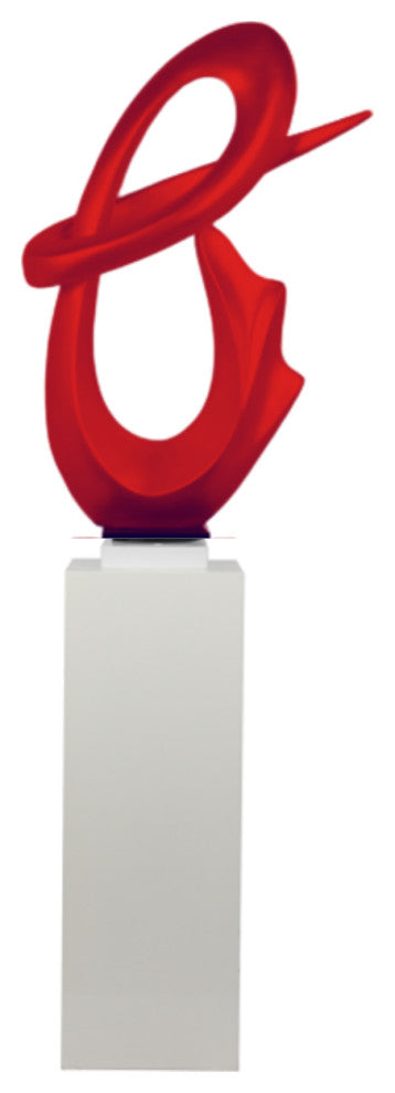 Finesse Decor Fluid Abstract Sculpture, Red/White