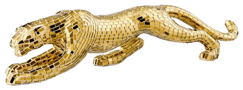 Boli Sitting Panther Sculpture, Gold