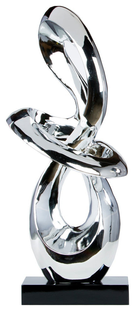 Finesse Decor Abstract Sculpture, Chrome
