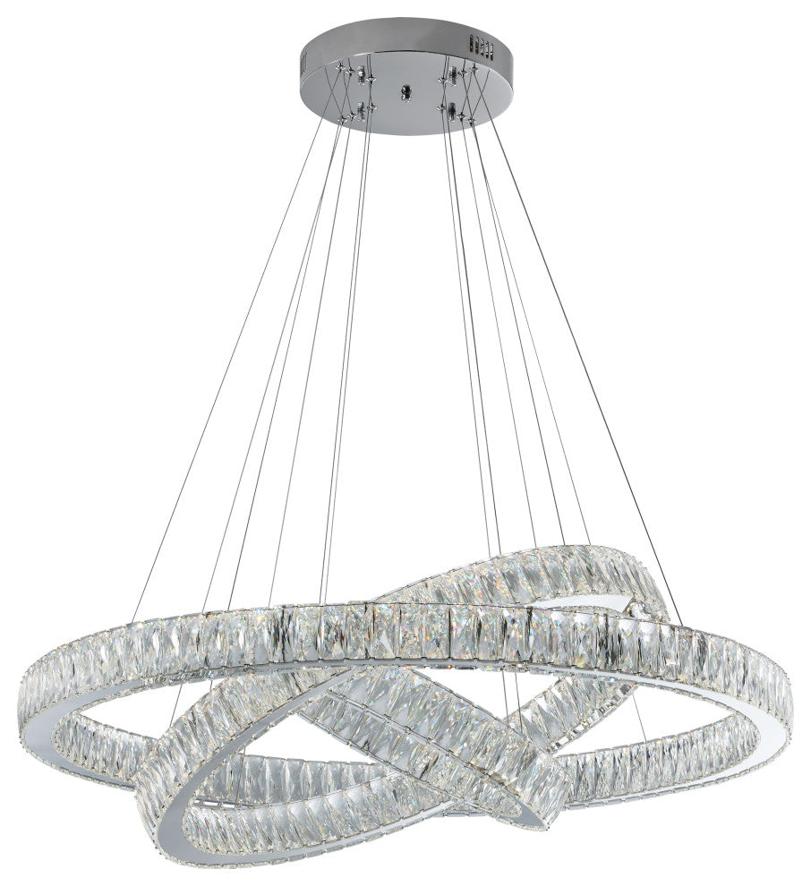 Crystal Elegance Three Ring Chandelier