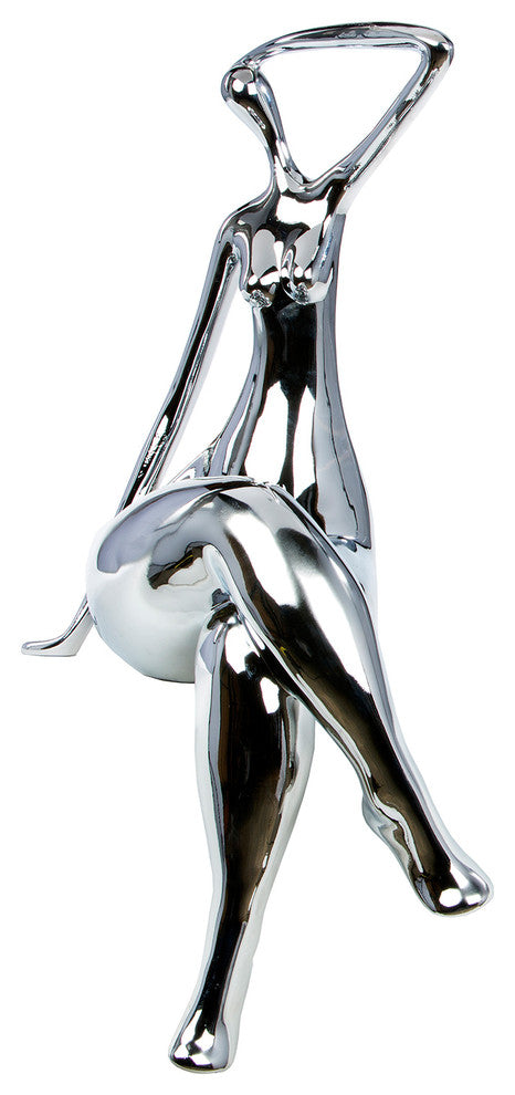 Finesse Decor Isabella Resin Sculpture, Chrome