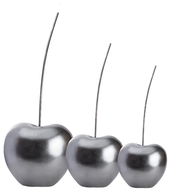 3-Piece Set Cherries, Silver Leaf