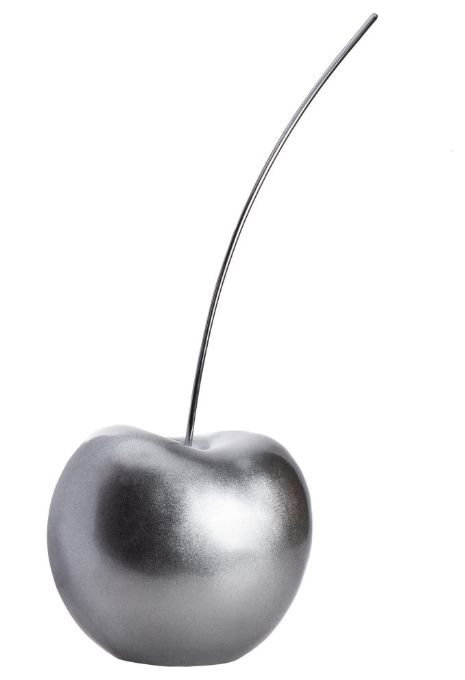 Finesse Decor Cherry Sculpture, Silver, Medium