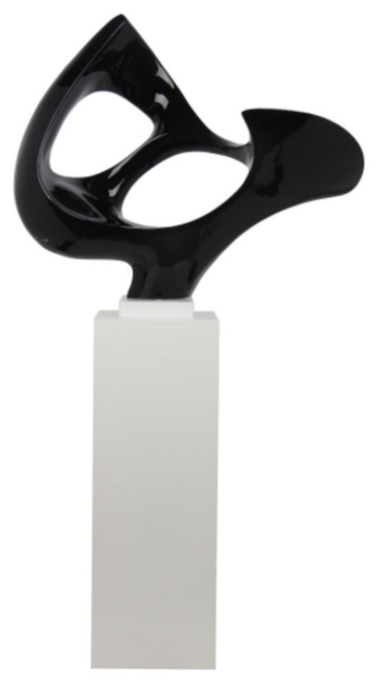 Finesse Decor Abstract Mask Sculpture, Black/White