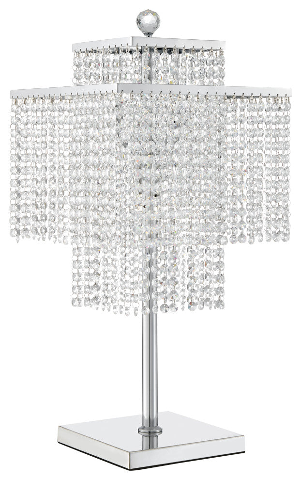 Table Lamp Square Crystal Double Crown