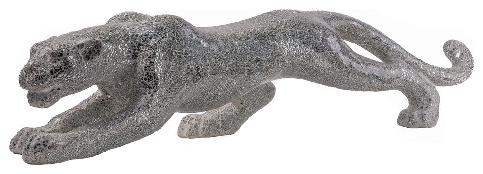 Panther In Glass, Modern Mixed Media Art