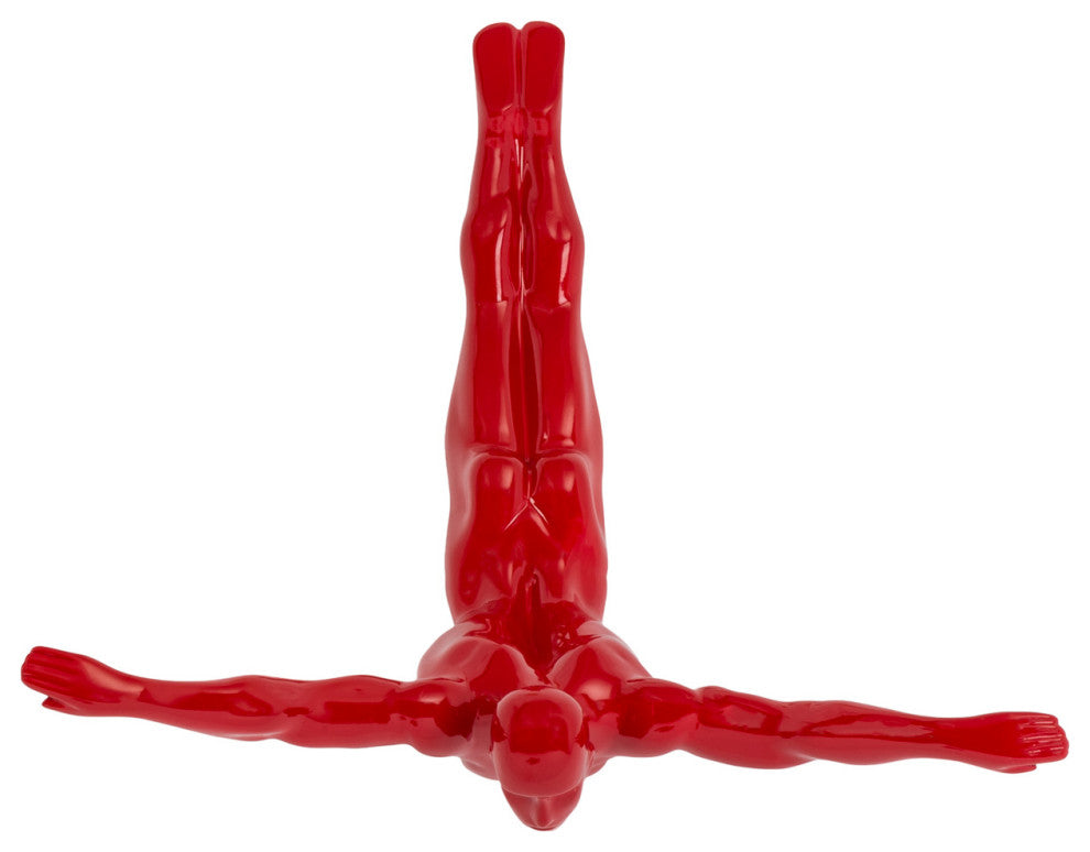 Finesse Decor Wall Diver Sculpture, Large, Red
