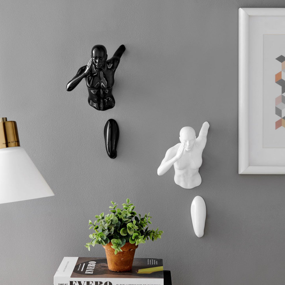 Wall Runners Women Set of Two, White and Black