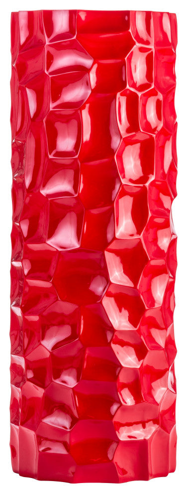 Textured Honeycomb Vase // Red, 36"