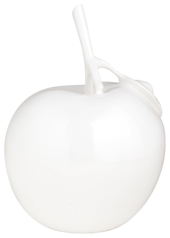 Finesse Decor, Resin Apple Sculpture, Chrome Style, White