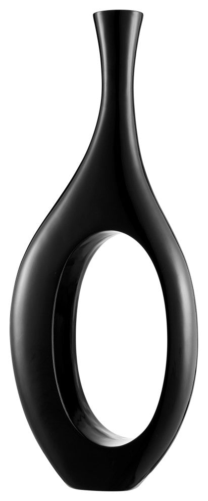 Trombone Vase, Black, Small