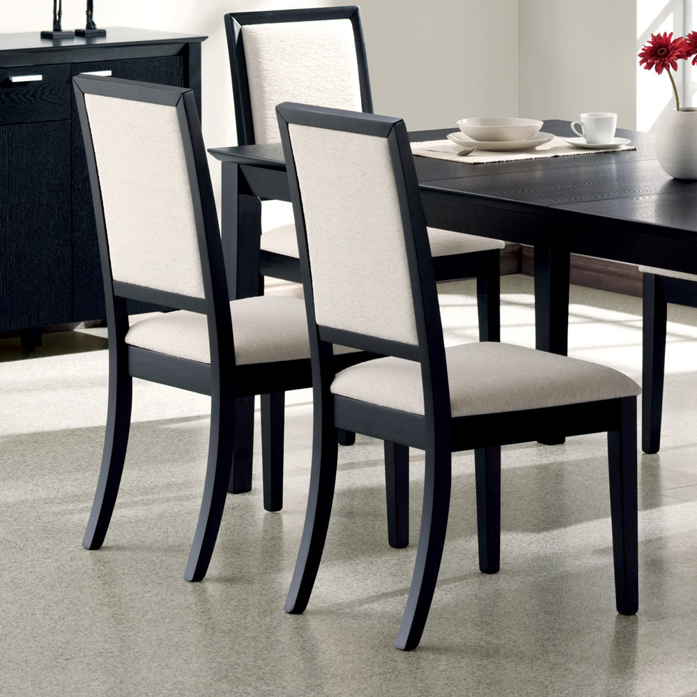 Louise 7-piece Dining Set Black and Cream