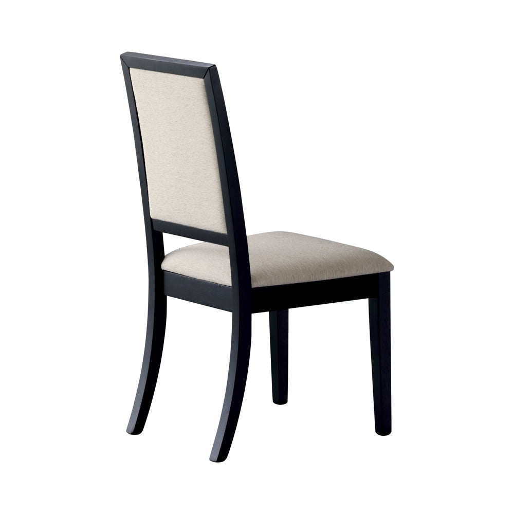 Louise Upholstered Dining Side Chairs Black and Cream