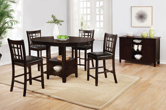 Lavon 5-piece Counter Height Dining Room Set Espresso and Black