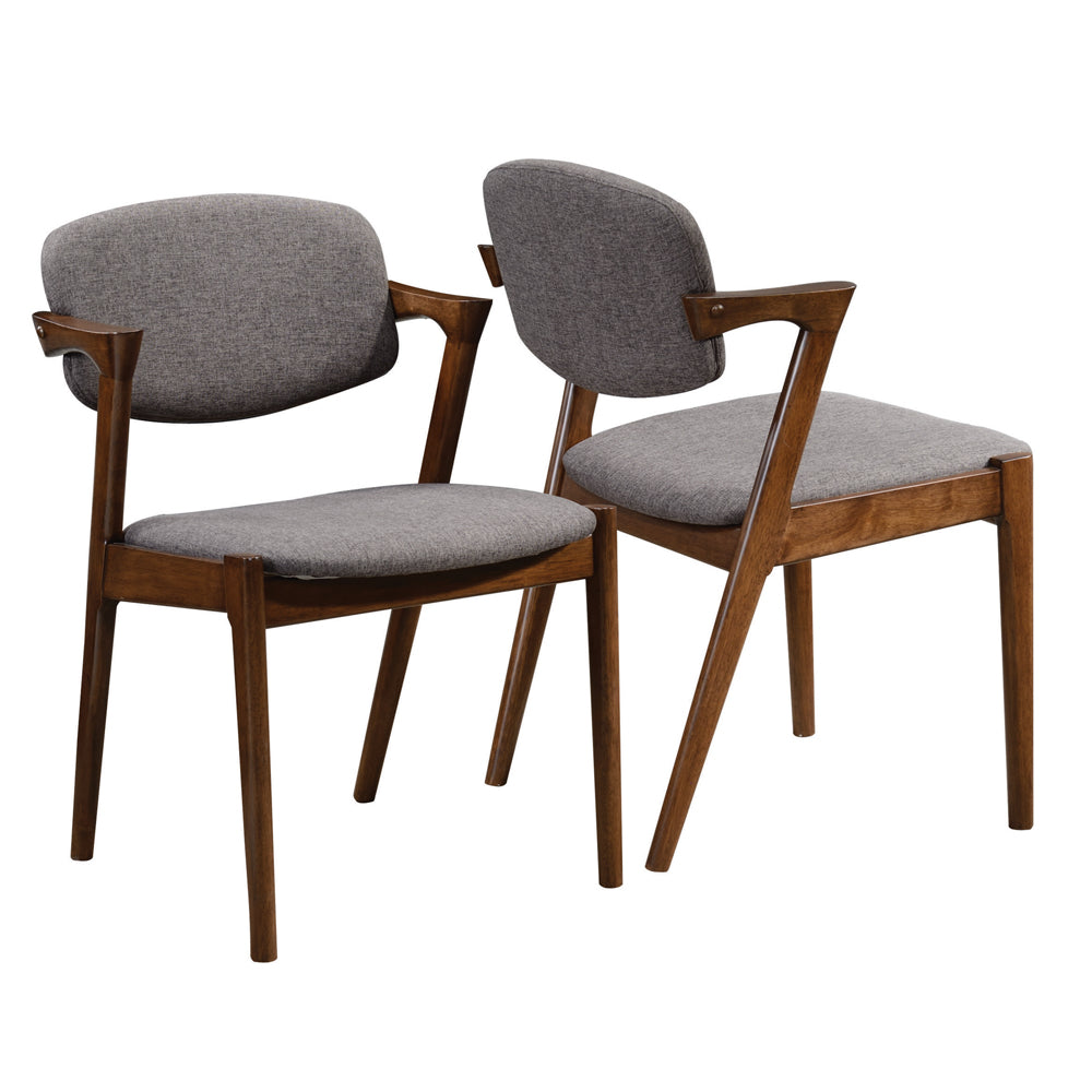 Malone Dining Side Chairs Grey and Dark Walnut