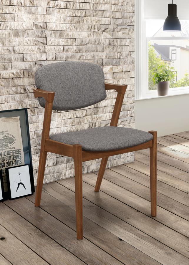 Malone Dining Side Chairs Grey and Dark Walnut