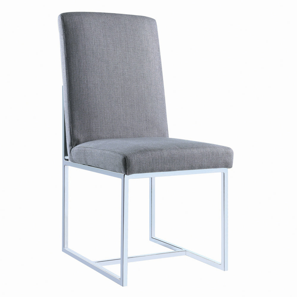 Mackinnon Upholstered Side Chairs Grey and Chrome