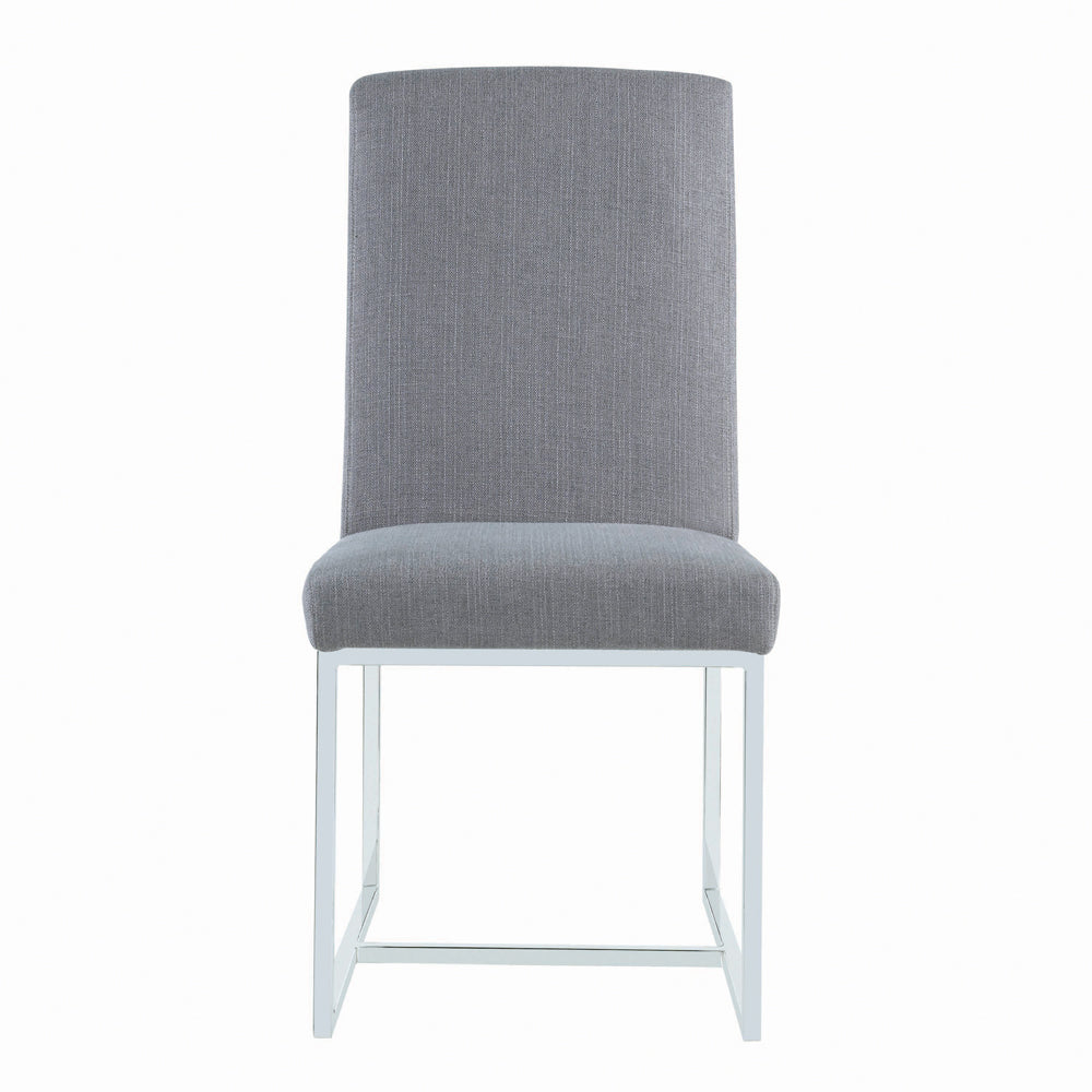 Mackinnon Upholstered Side Chairs Grey and Chrome