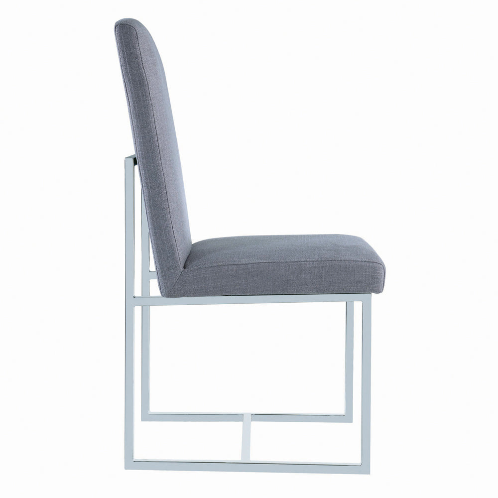 Mackinnon Upholstered Side Chairs Grey and Chrome