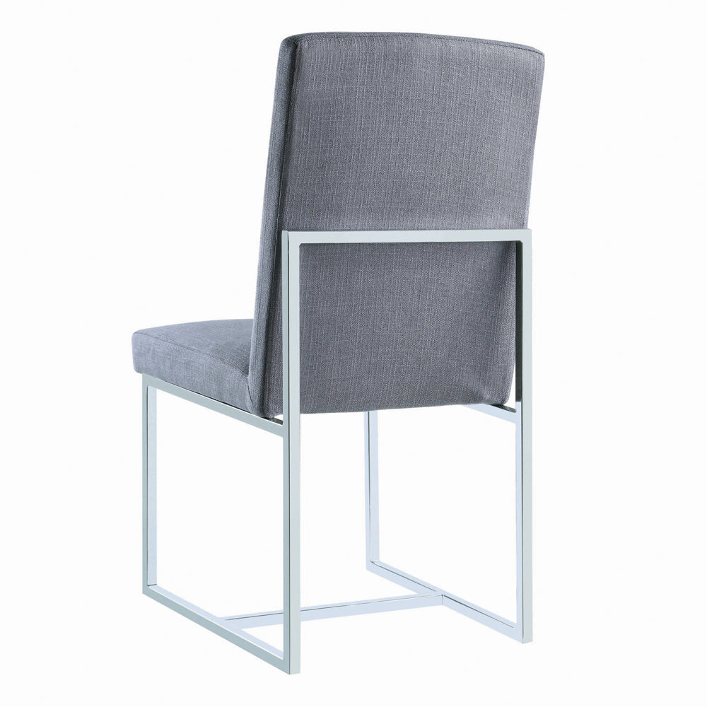 Mackinnon Upholstered Side Chairs Grey and Chrome