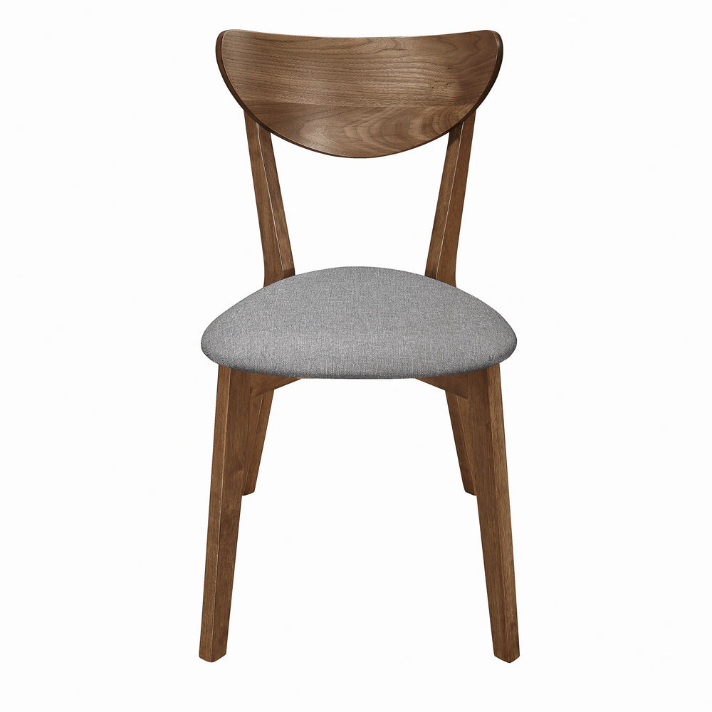 Alfredo Upholstered Dining Chairs Grey and Natural Walnut