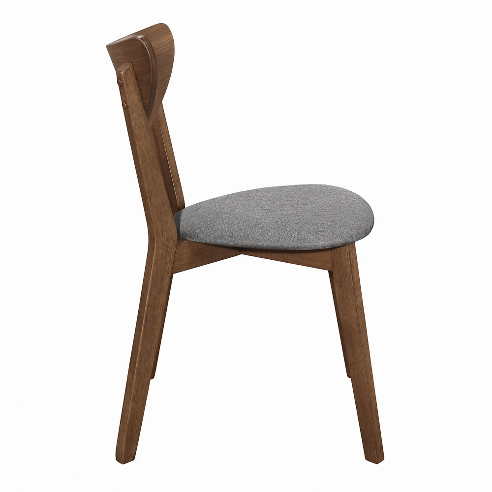 Alfredo Upholstered Dining Chairs Grey and Natural Walnut