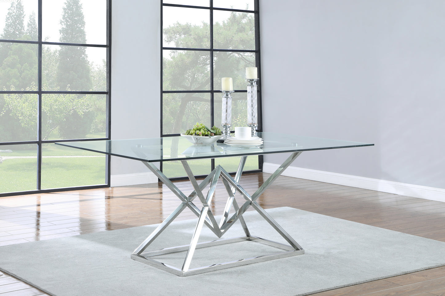 Beaufort 5-piece Dining Set Dark Grey and Chrome