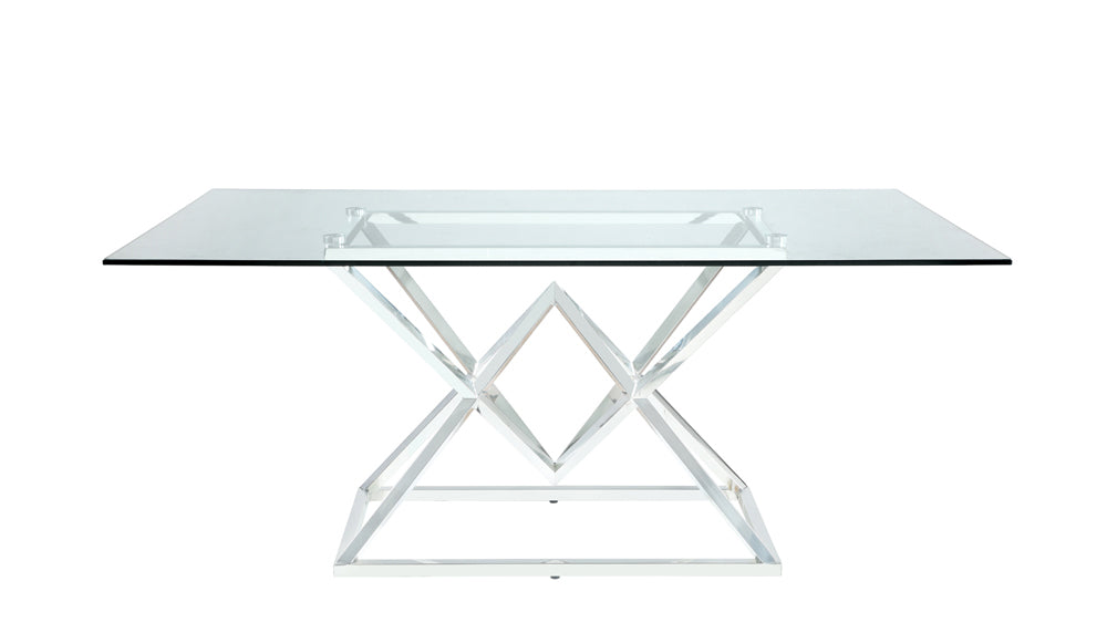 Beaufort Rectangle Glass Top Dining Table Chrome